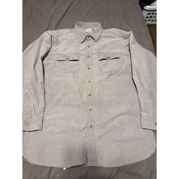 L.L. Bean Other - L.L. BEAN Vntg Men's Gray Chamois Cloth Made in USA Work Button Shirt XL